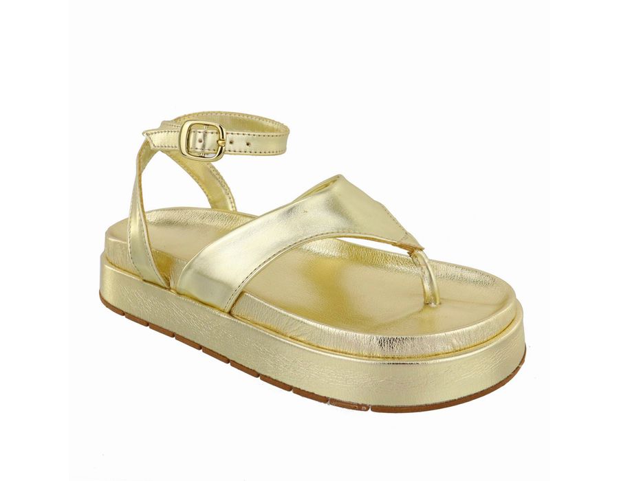 Sandália Flatform Bianca Ouro Light | KUENTO SHOES